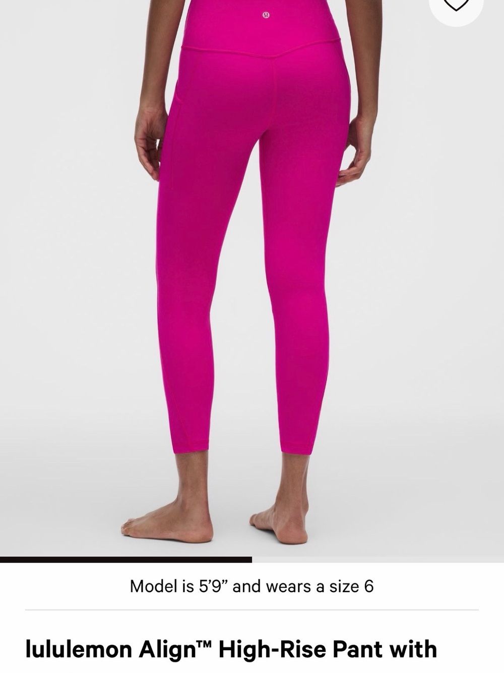 NWT Lululemon Align™ High-Rise Pant with Pockets 25" Pink Flare
